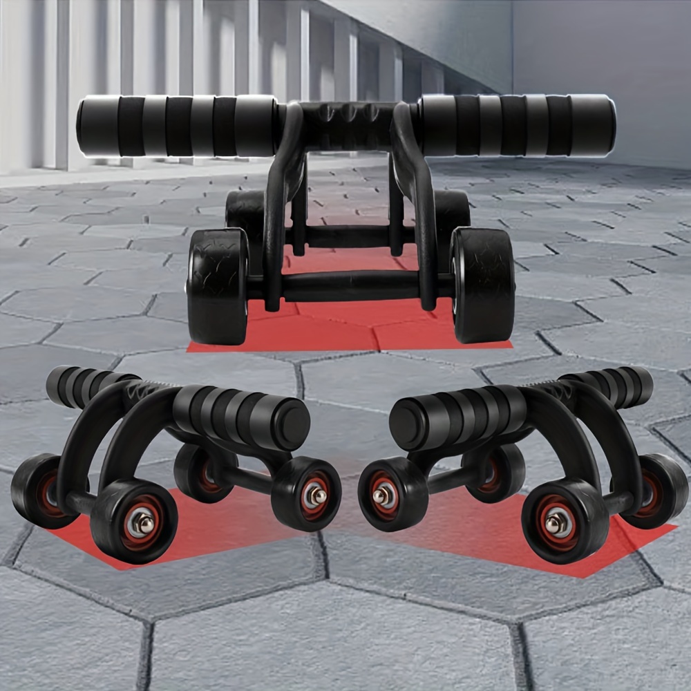 1pc Abdominal Exercise Wheel - Four Wheels for Stability - Home Gym Fitness Equipment, Strengthen Core and Tone Abs Abs Muscle Training