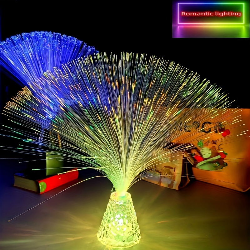fiber optic night light transparent water ripple base - Temu