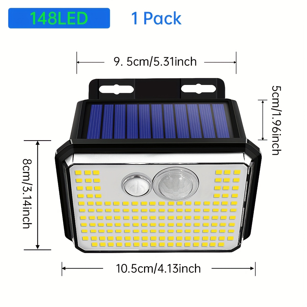 1 Pack 148 Led Motion Sensor Wall Light Solar Outdoor Garden Lights Ip65 Solar Powered Security Lamp For Garden Yard Fence