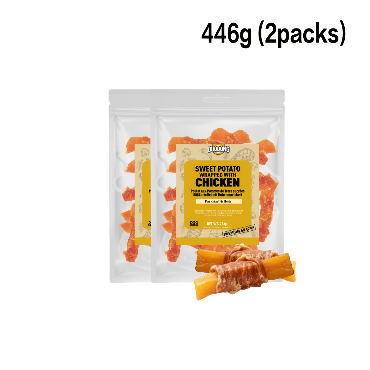 E-shop Hühnerfleisch umhüllte Süßkartoffel-Hundeleckerlis - Getreide- & | Hochproteinig, Fettarm, Leicht Verdauliche Kauartikel | Trainings- &