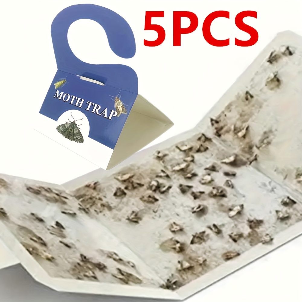3 5pcssay goodbye to moths 3x stronger   traps for pantry kitchen closet foldable   foldable for   yard strong     pest control