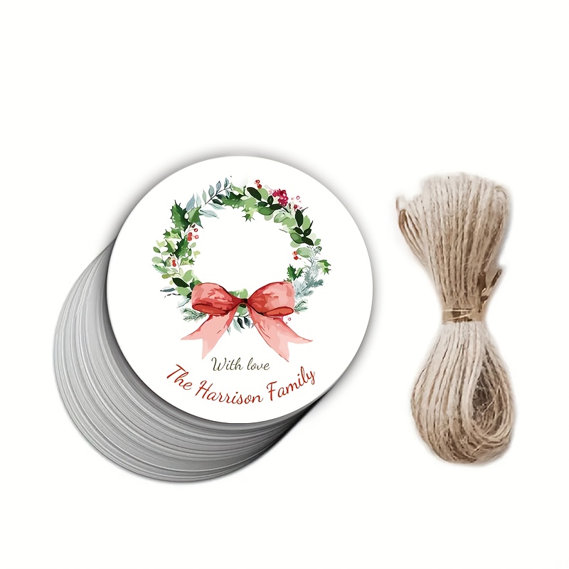 TEMU Etichette personalizzate "" con un design in stile con corona e natalizi, per biglietti di , etichette regalo, bomboniere, personalizzati e