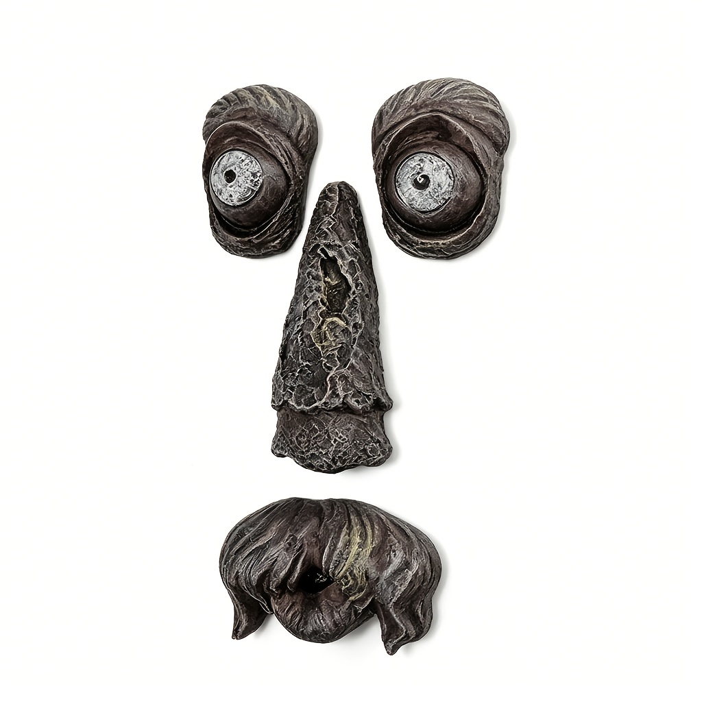 TEMU 4pcs Tree Face Outdoor Unique Wall Decorations, Fun Lawn Tree Trunk Decorations, Tree Face Wall Decorations, Backyard Outdoor Tree Decorations