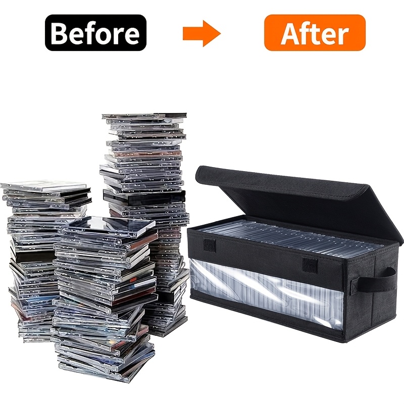 High-Capacity Portable CD/DVD Storage Case, Foldable Design