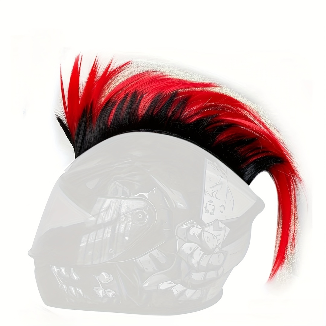 TEMU Gradient Helmet Wig - Cool And Stylish, High-temperature Synthetic Fiber, Straight Hair, Perfect For Daily Wear And Festival Additions, Helmet