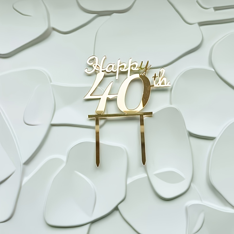 TEMU Elegant Golden Acrylic Birthday Cake Topper - Versatile Number Decorations 18, 30, 40, 50, 60 - All Birthdays, Birthday Decorations For