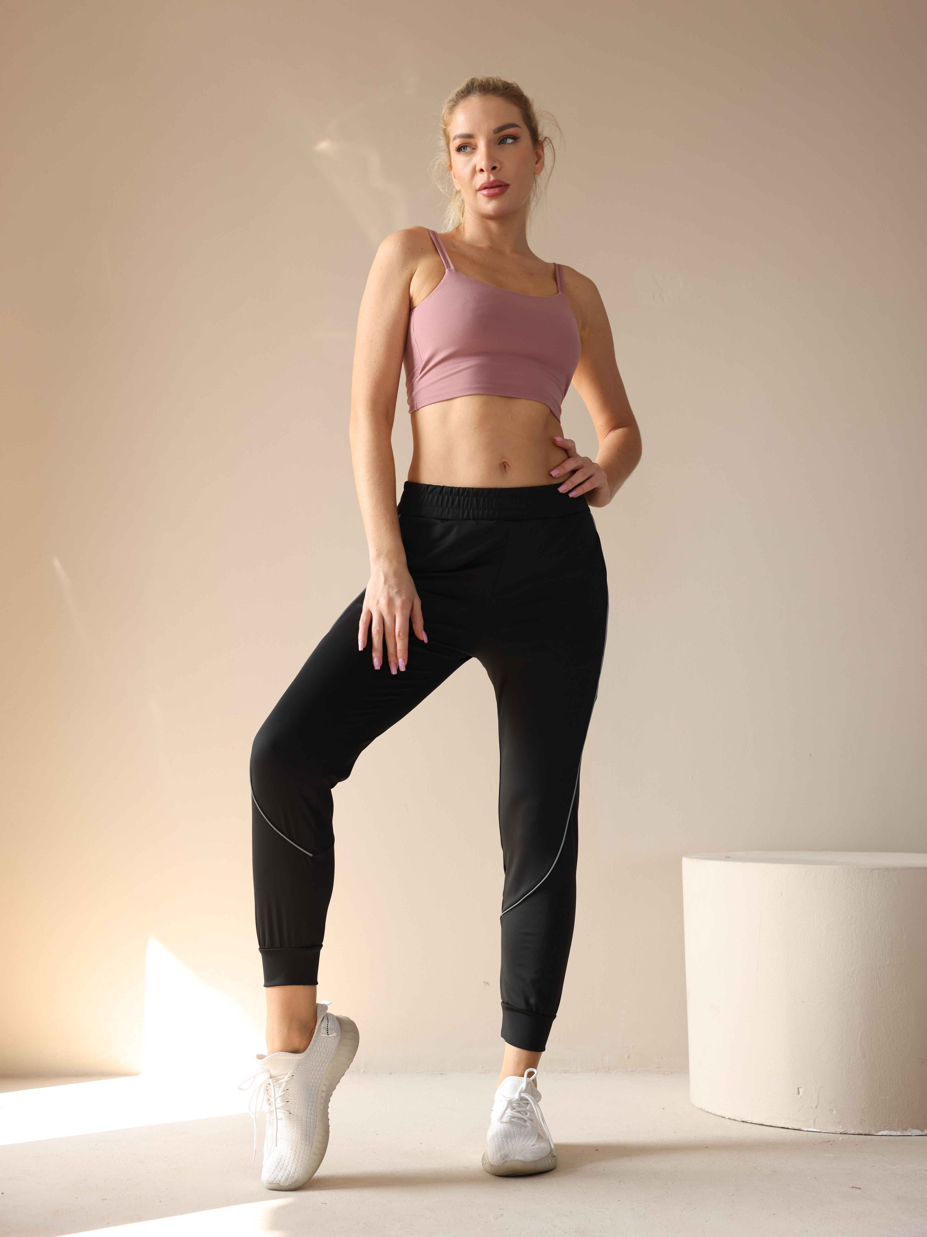 Reflective High Waist Jogger Pants for Women - Perfect for Night Running  and Fitness Workouts
