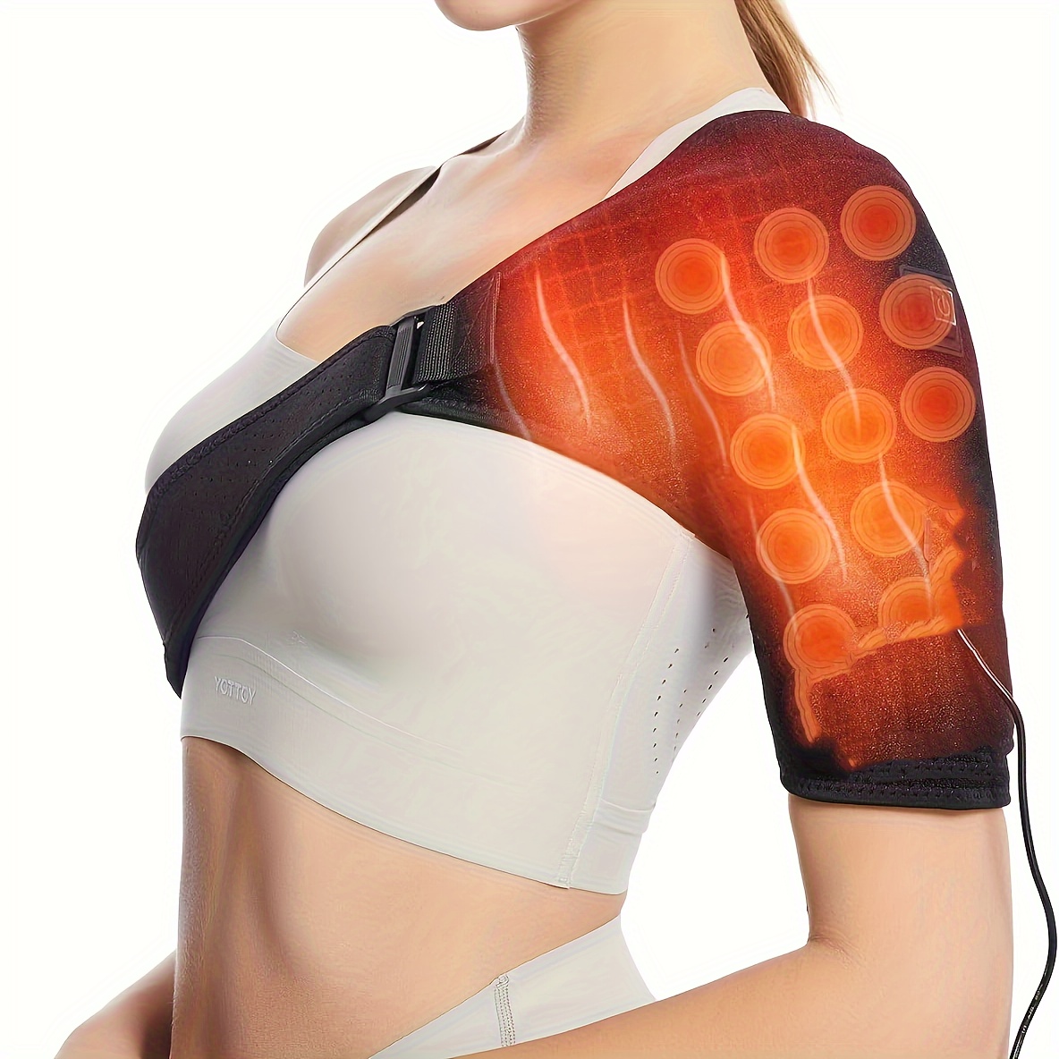 Electric Heating Therapy Shoulder Brace Heating Shoulder Massage Support  Adjustable Led Heating Belt For Arthritis Joint Injury - AliExpress