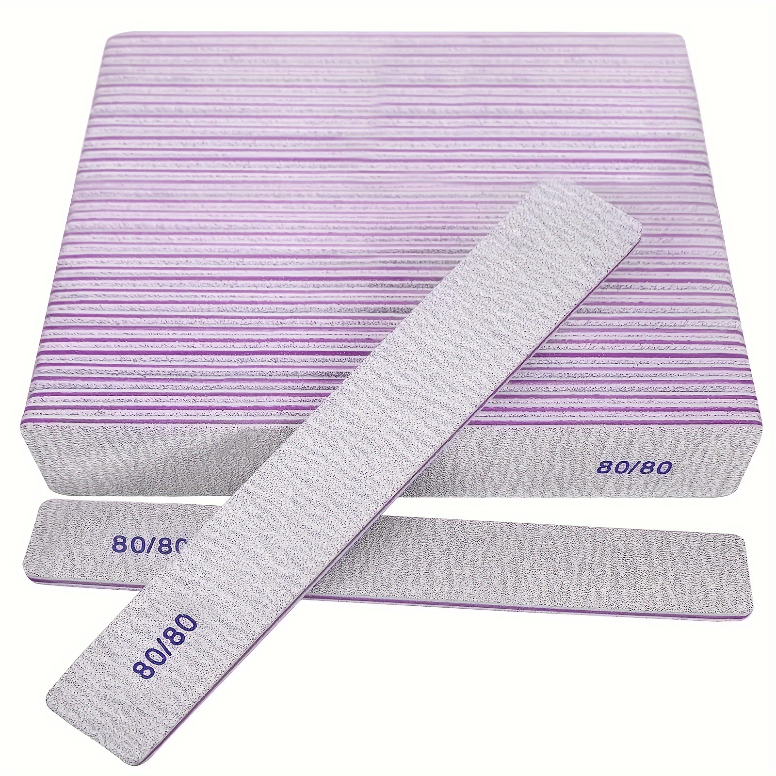 

Professional 80/80 Grit Double-sided Nail File - Coarse Board For Acrylic & Gel Nails, Reusable & Washable Manicure Tool