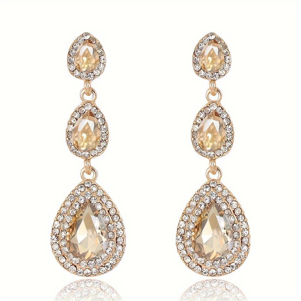 Image of A Pair Of Luxurious Women's Earrings, Exaggerated Long Earrings, Long Pendant Earrings For Brides, Suitable For Weddings, Balls And Daily Wear, Versatile