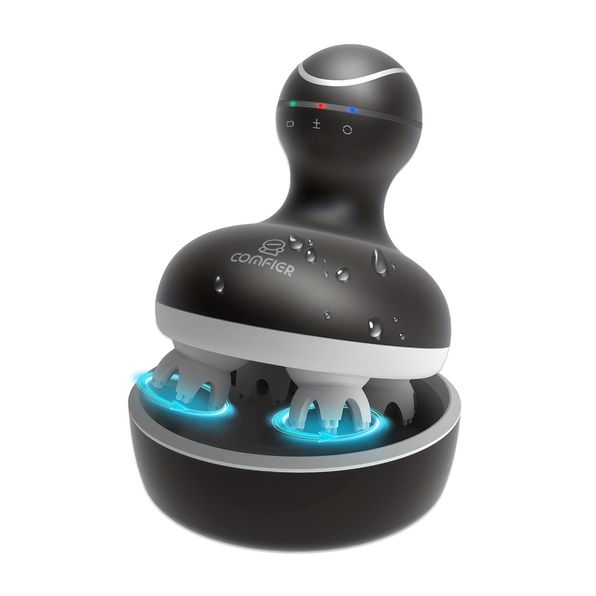 TEMU COMFIER Masseur de Cuir Électrique, Masseur de Tête avec Modes de Vibration Multiples, Grattoir de Tête Portable à Main, Masseur pour Chien et