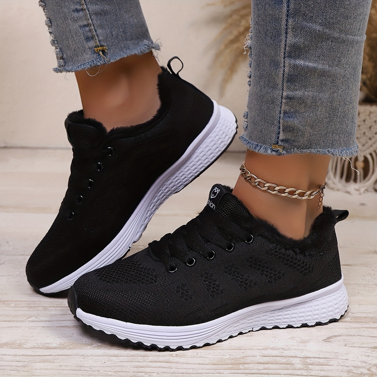 Image of Women's Thickened Warm Snow Sports Shoes, Breathable Casual Athletic Footwear, Stylish Lightweight Plus-size Shoes, Classic Trendy Insulated Snow Boots