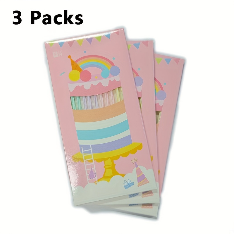 Image of 36pcs/72pcs Birthday Candles, Candy Color Birthday Party Photo Props, Rainbow Cake Decorations, Anniversary Cakecandles