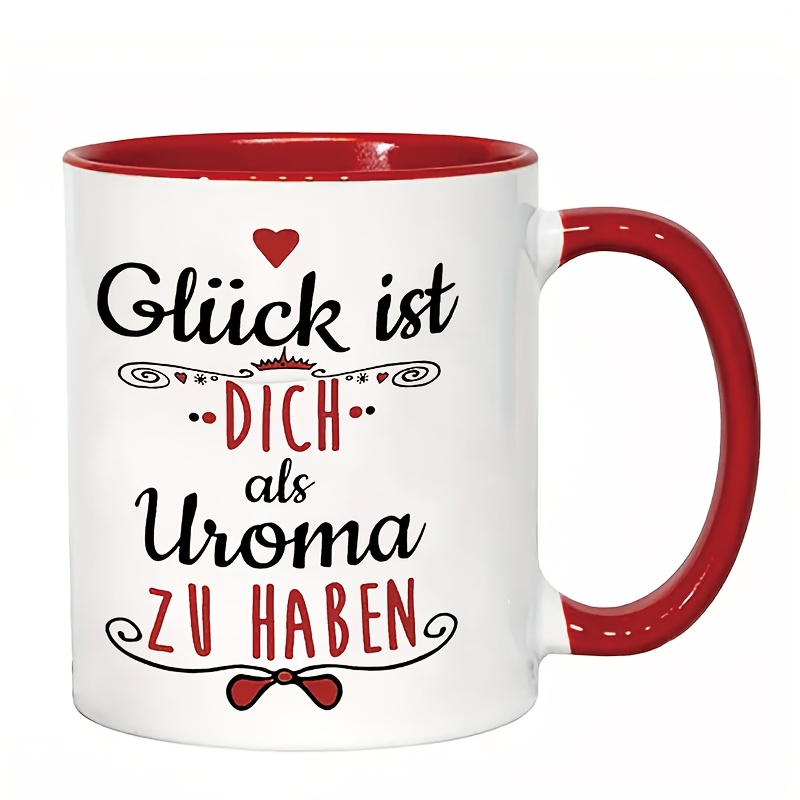 German Great Grandma Coffee Cup 11oz 325ml Ceramic Mug Vintage Floral Hearts Design You Text Hot Cold Drinks Ready Dishwasher Safe Gift