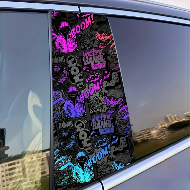 Lot De 8 Autocollants Vinyle Motif Hibiscus Violet Fluo - Pour Poubelle, Voiture, Mur, Vélo, Ordinateur Portable
