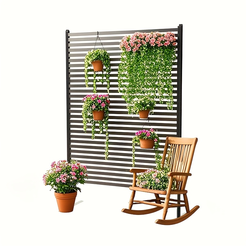 Metall Sichtschutz, freistehender Sichtschutz für den Außenbereich * für Garten und Innenraum, dekorativer Sichtschutz aus Edelstahl, für Hof, Hinterhof, Terrasse, Balkon, Braun