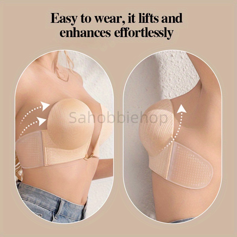 u plunge push bra cups clear side wings self