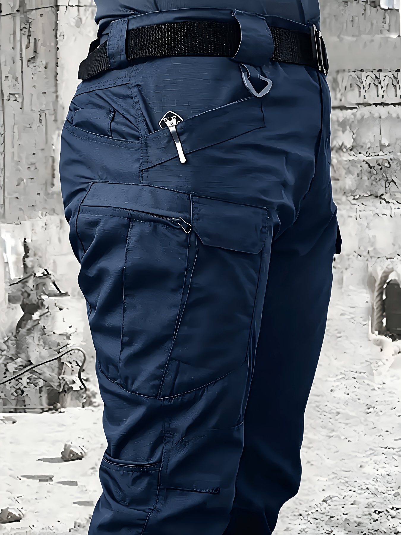 mens   cargo pants multi pocket tear resistant durable suitable for outdoor travel hiking fishing construction commuting work no belt