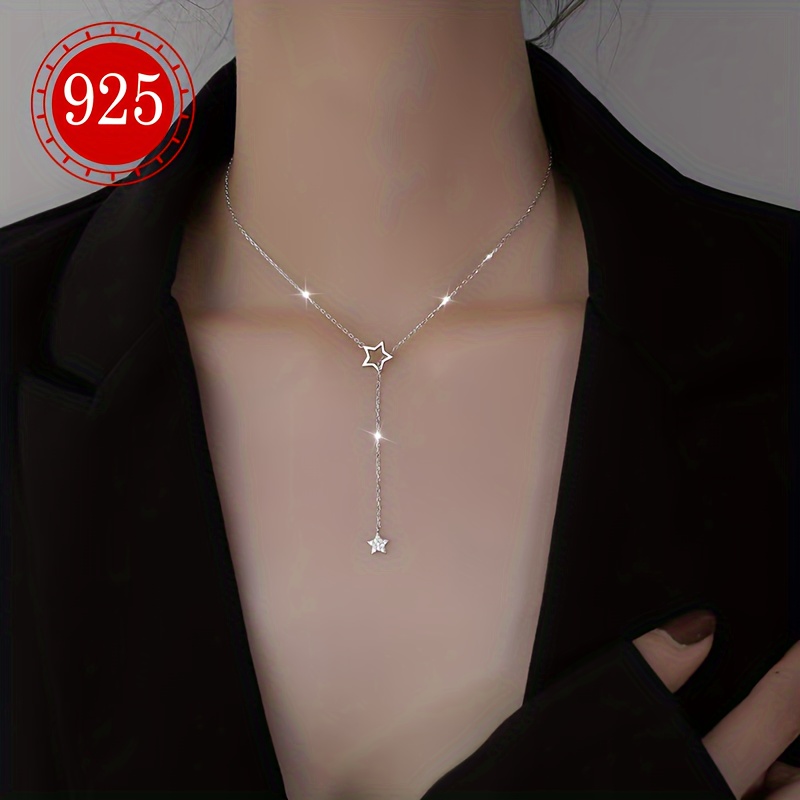 

Collier en argent sterling 925 élégant en de pendentifs - Chaîne sexy pour femmes, plaqué or 18K, hypoallergénique, polyvalent pour le port et les spéciales, pour Noël et les vacances de plage