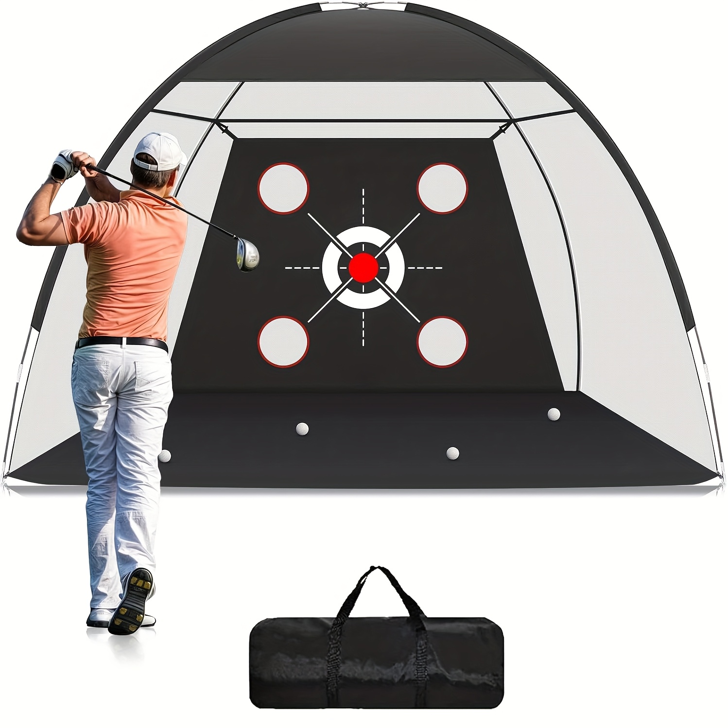 Image of 10×7ft Golf Net With Practice Mat, Training Aid Nets For Backyard Driving And Chipping Practice, Suitable For Indoor Or Outdoor Use - Perfect Gifts For Men, Dads, Or Him