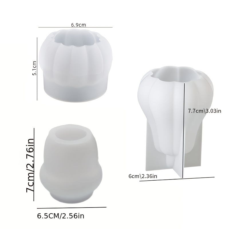 TEMU Set da 3 stampi DNEJIU in resina e silicone adatti per di candele a forma di zucca e pigna, stampo multiuso con motivi autunnali dettagliati per