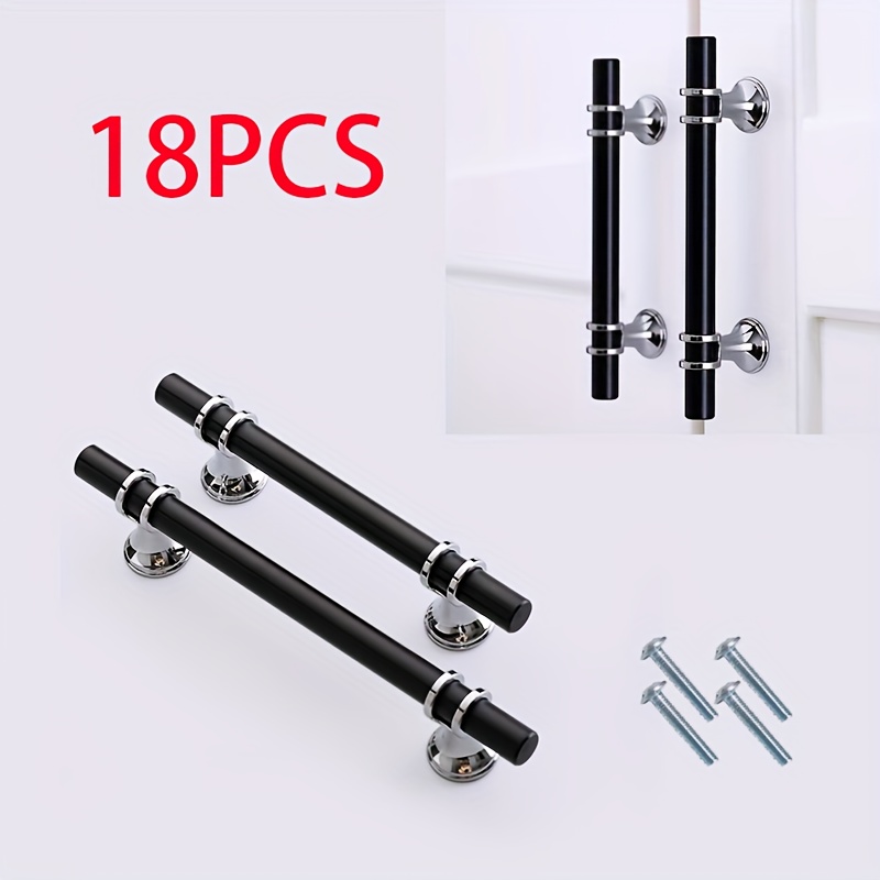 15 Stück Möbelknöpfe Matt Schwarz - Schrankgriffe Vintage 30mm