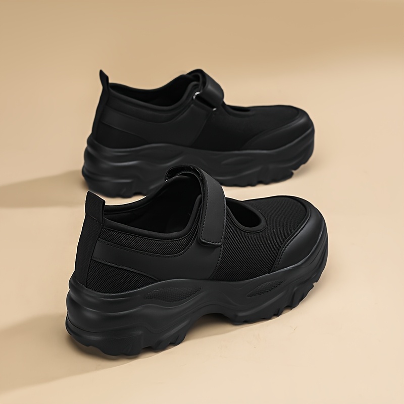 fashionable casual black round toe thick soled flats for women new for summer 2025   pairing with skirts elevating mary jane shoes Product details 2