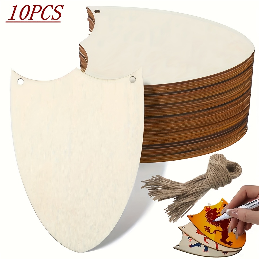 Image of 10pcs Wooden Diy Painted Home Decor Theme Party Garden Decoration Holiday Ornaments Christmas New Year Thanksgiving Gift Pendant Birthday Wedding Wooden Hanging Decorations