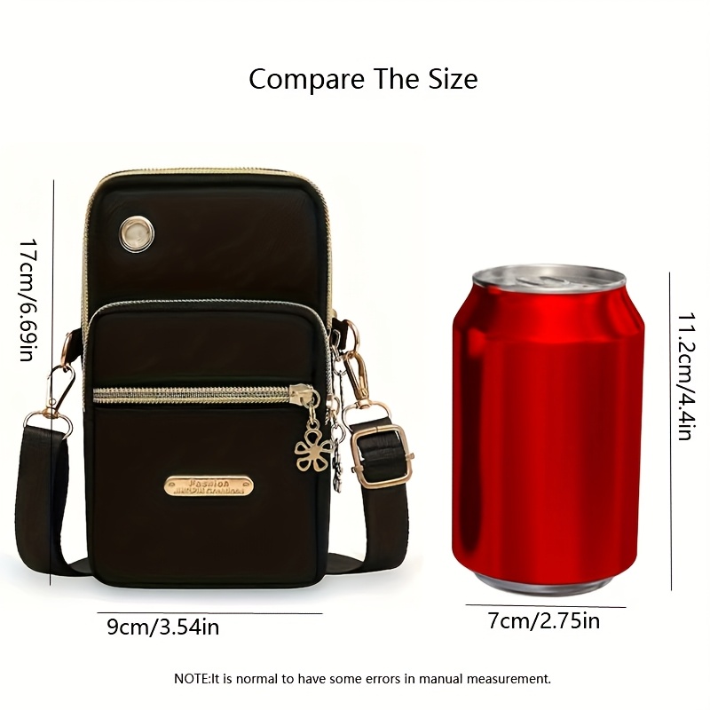 1pc Women's Fashion Crossbody Cell Phone Purse, Casual Multi-Pocket ZipShoulder Bag with Adjustable Strap, Compact Sports Coin Pouch AndEarphone Holder for Daily Travel Commute Certificate Storage