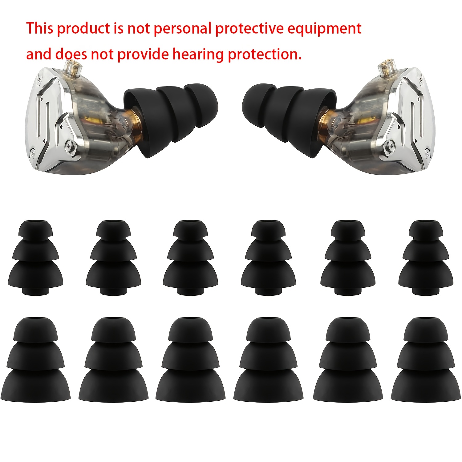 E-shop Ersatz Triple Flange Ohrstöpsel für KZ ZS10 Pro Ohrhörer, Silikon Ohrhörerstöpsel, 6 Paar (S/L)