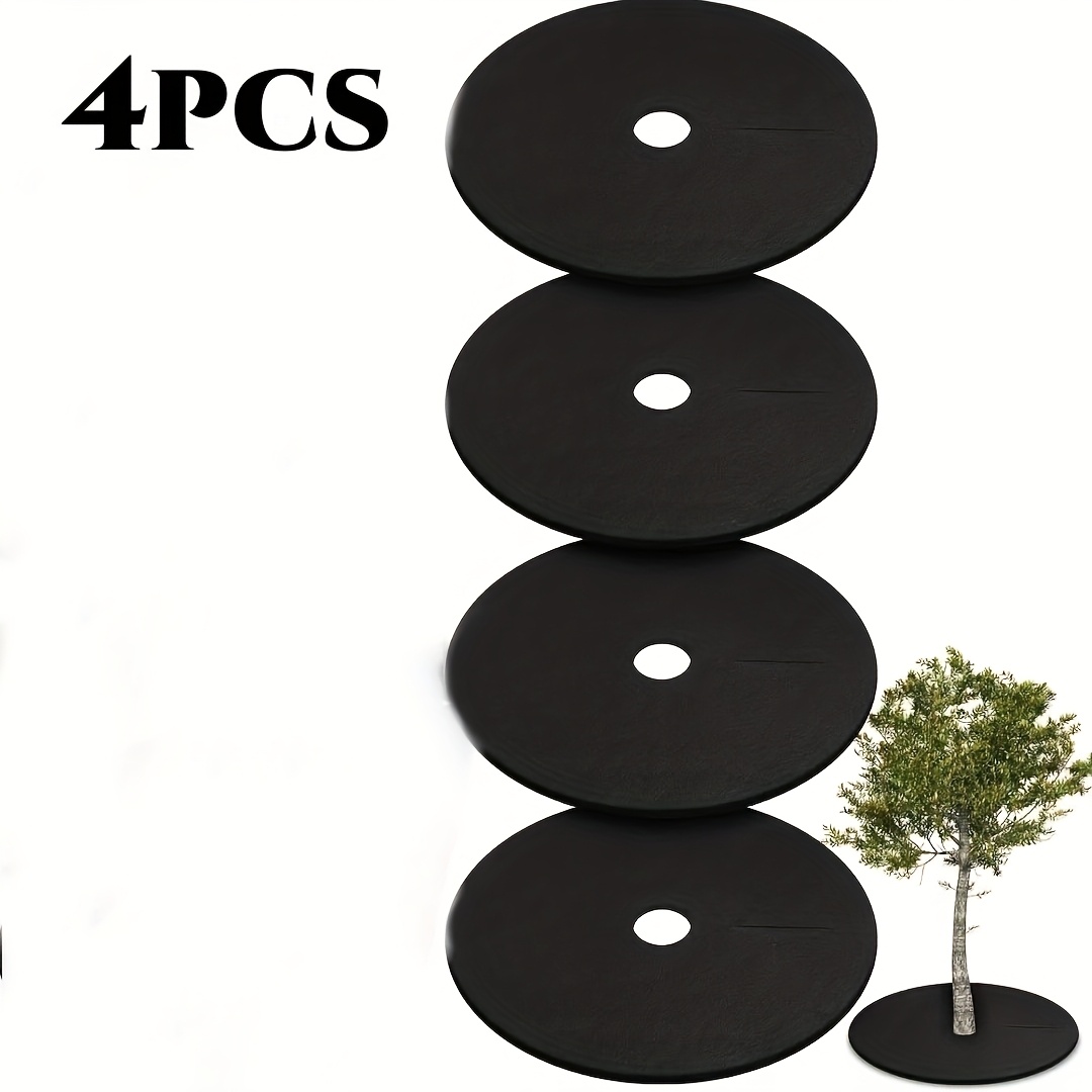 E-shop 10er-Pack 4er-Pack 16,53-Zoll Runde Schwarze Atmungsaktive Feuchtigkeitsspeichernde Landschaftsstoffe – Vlies-Unkrautvlies, Ideal als