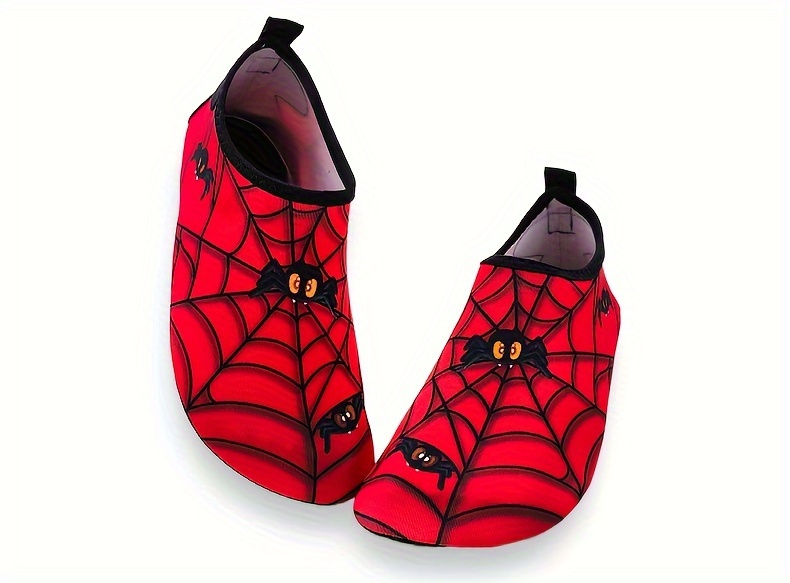 Spider Boy Beach Shoes Red Wading Shoes Lightweight Water Shoes Beach Swimming Girls Water Shoes Swimming Surfing Summer Youngsters's Cartoon Cute Three Spider Webs