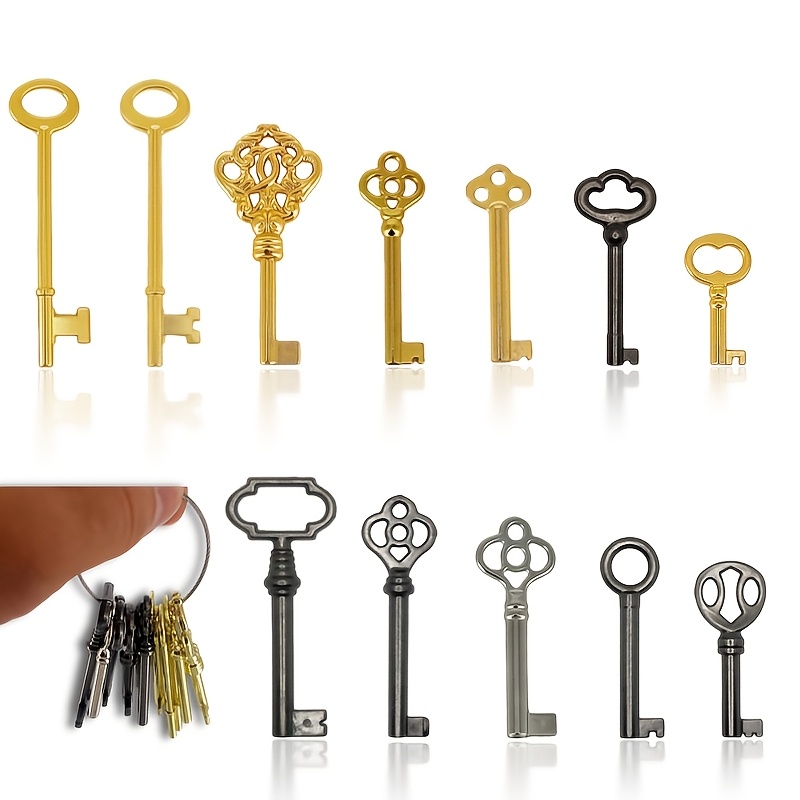 TEMU Skeleton Key Set, 12-key Universal Replacement Skeleton Keys Kit For Dresser, Chinese Cabinet, Furniture And Old Style Cabinets Or Doors,