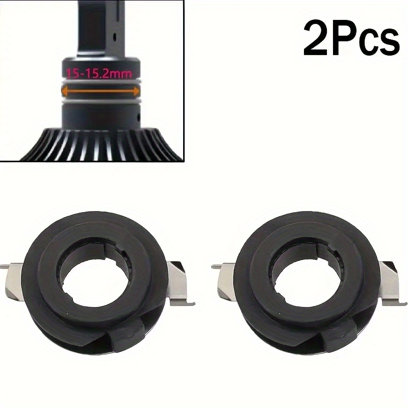 TEMU 2pcs Abs + Metal H7 Led Headlight Adapter Brackets, Suitable For A3, A4l, A6l, For , Mercedes, For Jetta - 15.5mm Diameter, Black Fasteners,