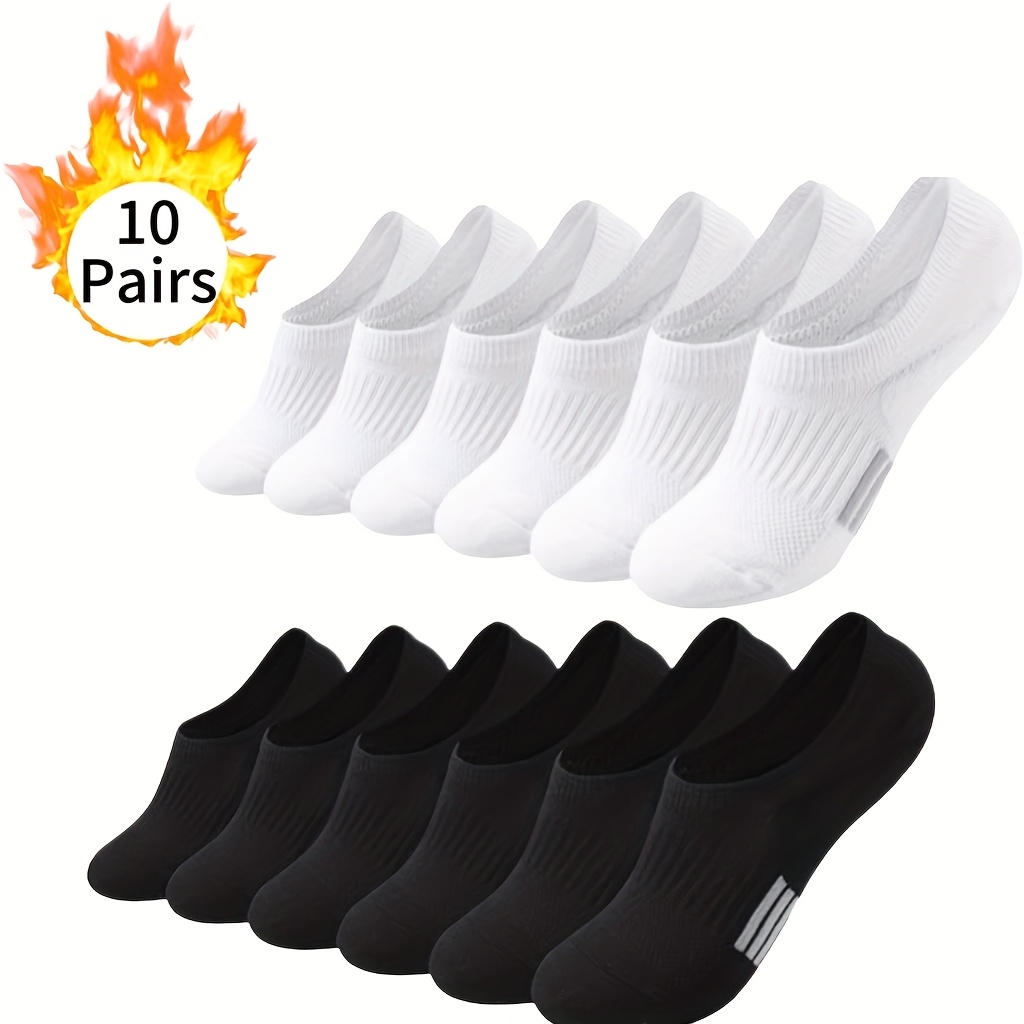 E-shop 6er-Pack, 10er-Pack, 15er-Pack Herren Kurzsocken in Uni-Farben, einfache atmungsaktive Unisex-Unsichtbare Socken, niedrig geschnittene Söckchen