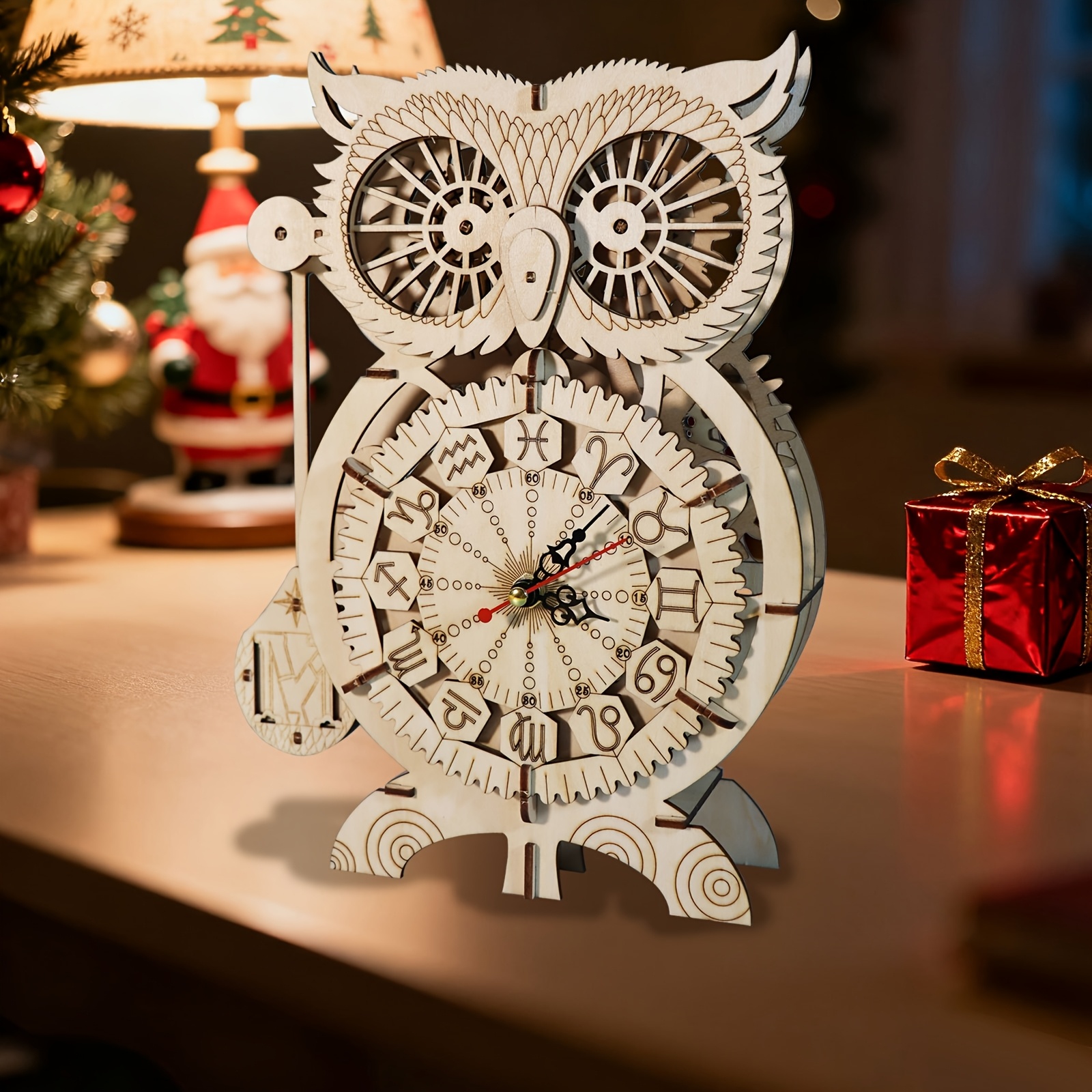 TEMU Owl Clock 3d Wooden Puzzle Model Kits To Build Wooden Construction Handmade Craft Unique Christmas Gift, , Owl Model Kits, Diy Owl, , Rustic