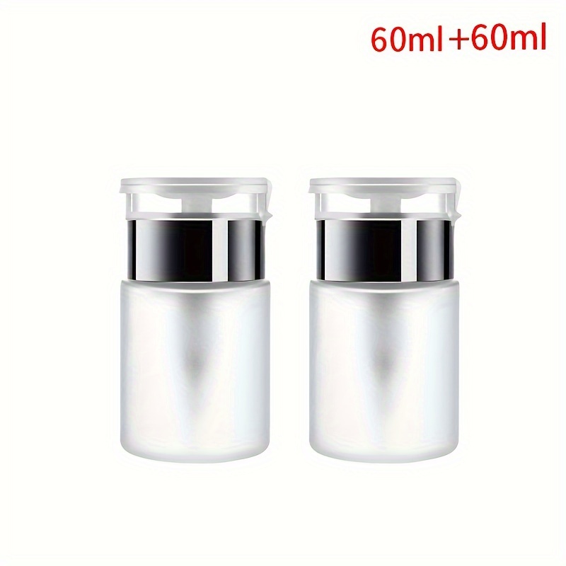 TEMU 2pcs Set 2.03/5.07oz Professional Push Down Pump Dispenser Bottle For Nail Polish And Makeup Remover - Easy And Efficient Empty Bottle -