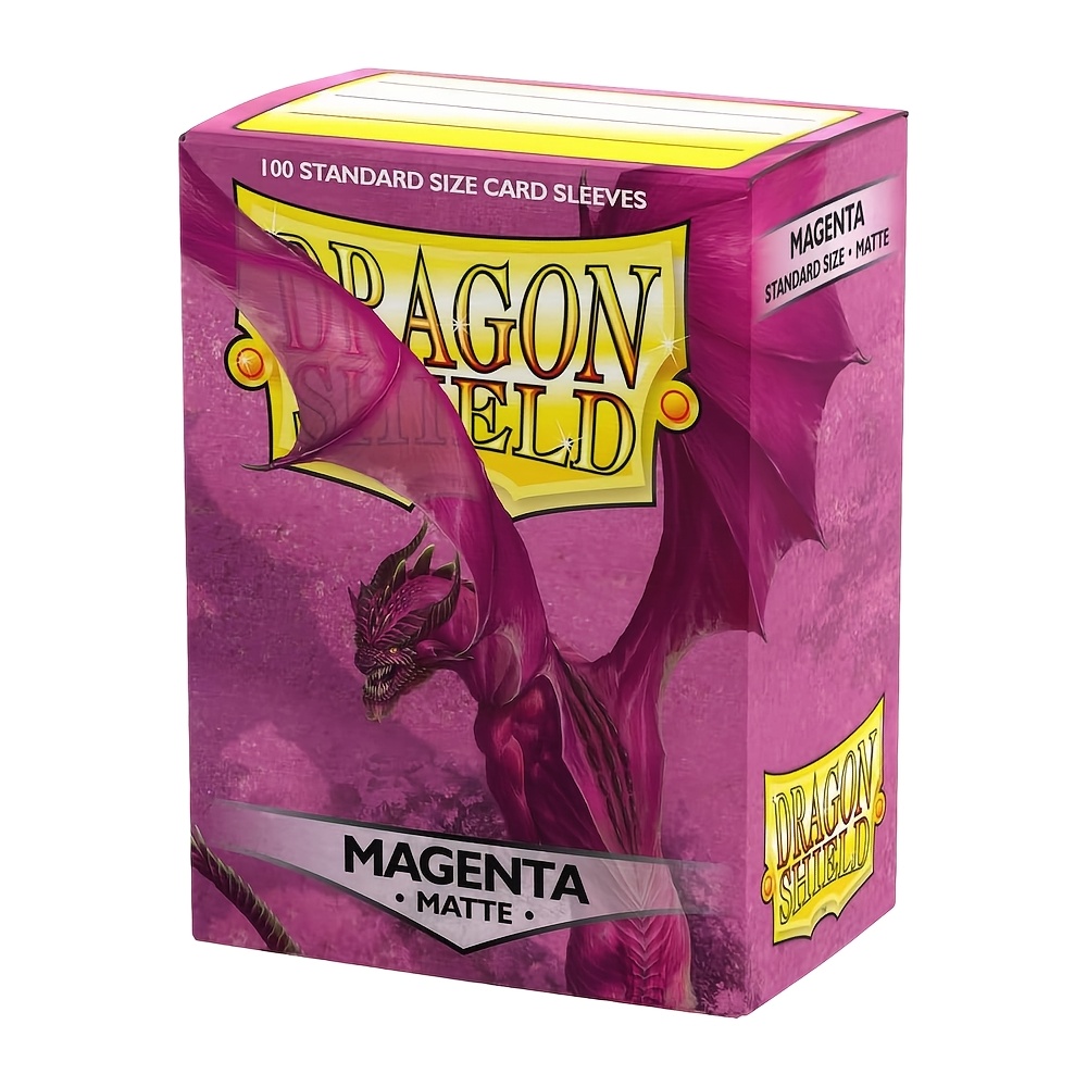 TEMU Fundas para cartas Magenta de 100 unidades, TCG, sin ácido, tamaño estándar, estilo Dragon Shield, para juegos de cartas coleccionables