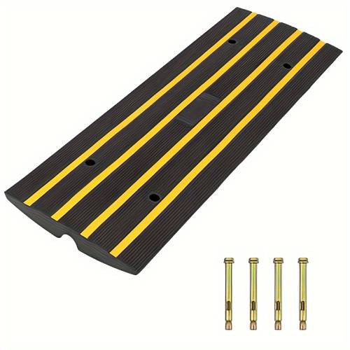 heavy duty rubber 2 5 height 16 width 48 length driveway ramp for trucks buses cars wheelchairs bikes