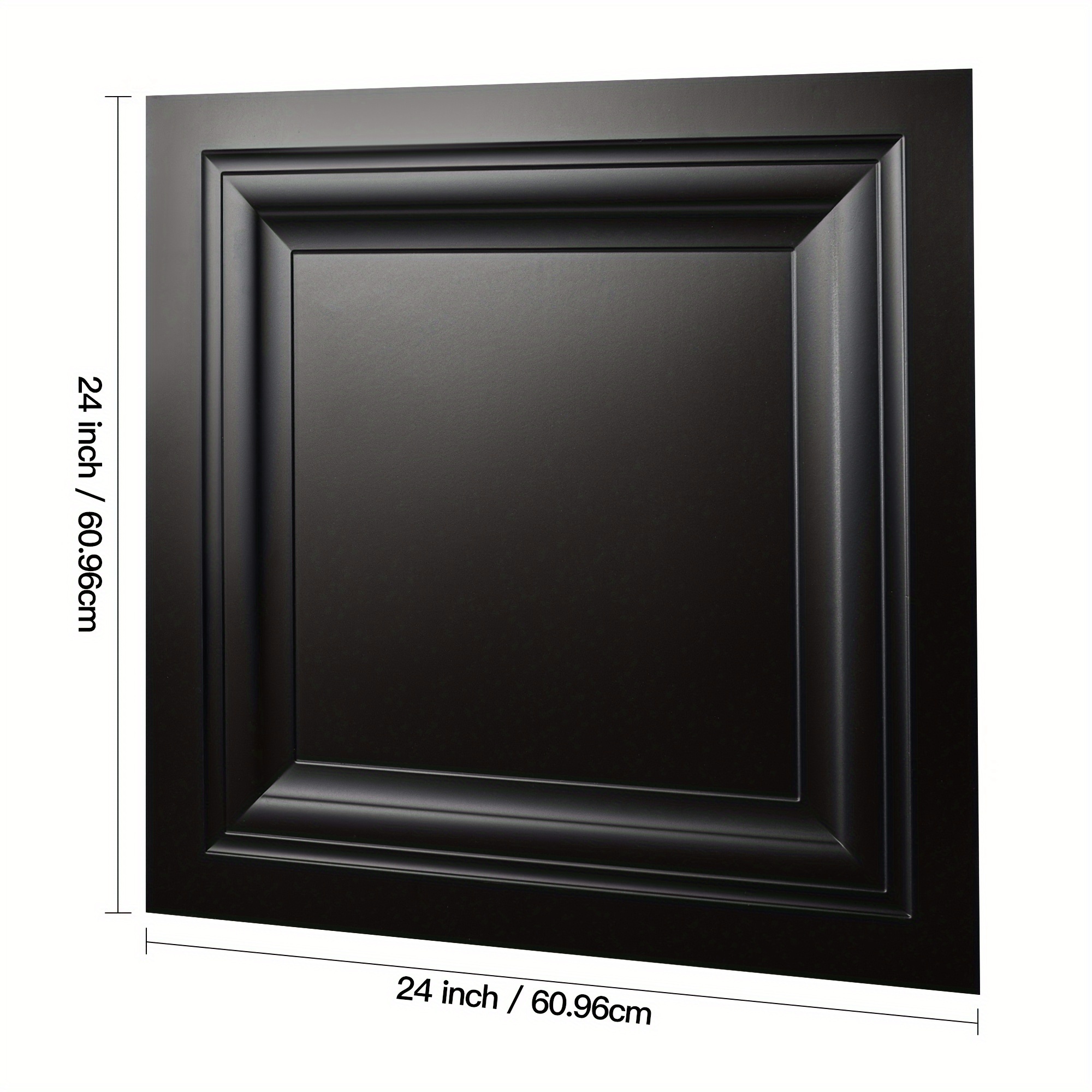 TEMU 12pcs 24 X 24 Inch Square Drop Ceiling Tile Hanging Decorative Tiles 2ft X 2ft, Pvc Ceiling Panel, Black And White, 2mm Thickness
