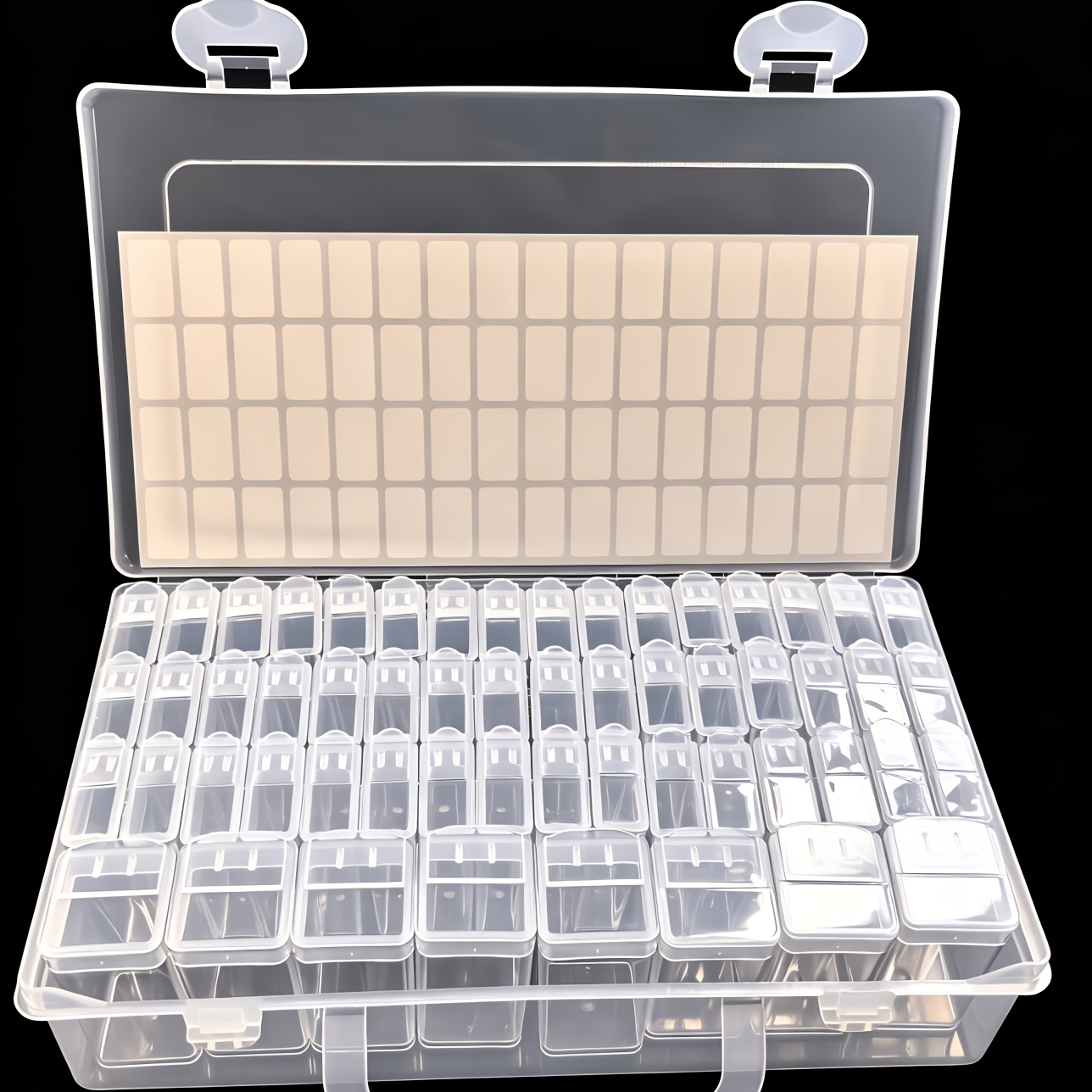 TEMU 56 Grid Diamond Painting Tools, Bead Storage Box, Diamond Painting Art Supplies, Jewelry, Beads, Handicrafts, Nail Art, Seed Storage Containers,