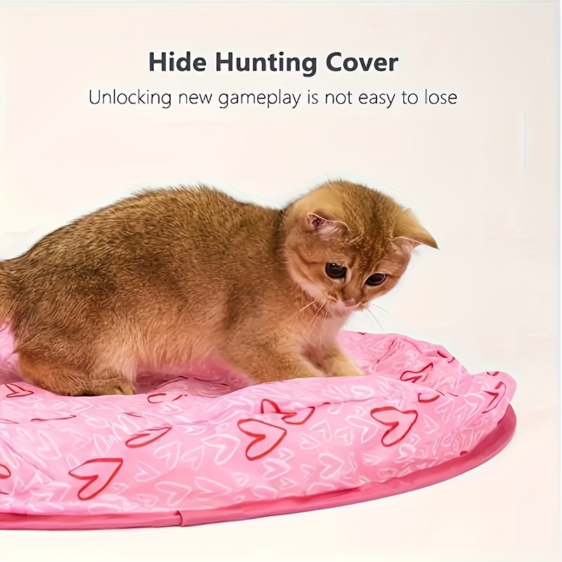 

Interactive Cat Hunting Mat, Polyester Quiet Play Toy With Hide And Hunt Design, Non-electric Self-entertaining Pet Activity Pad, Without Battery