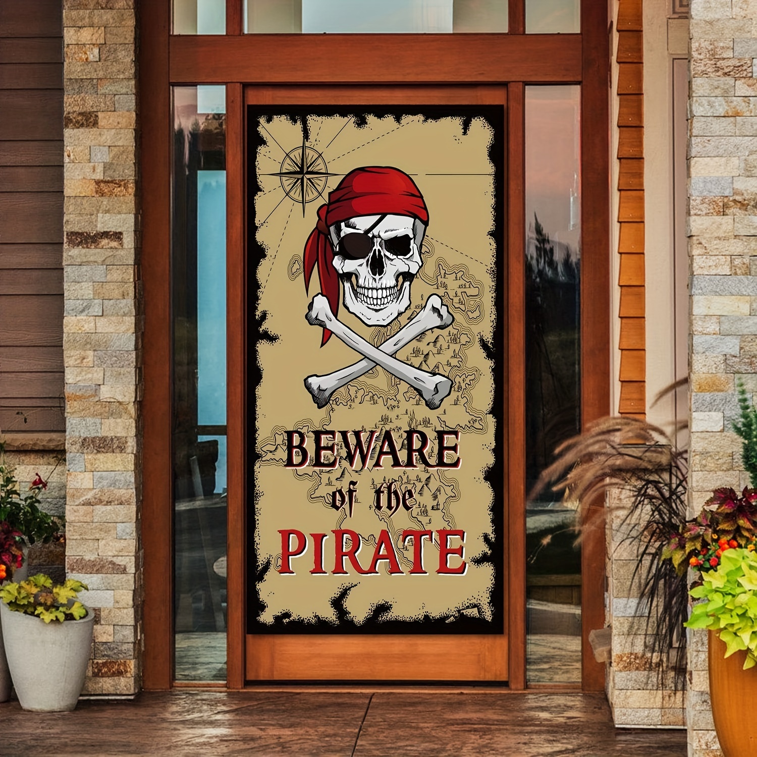 

Pirate-themed Door Banner: Halloween, Birthday Party, Or Any Pirate-themed Event - 39.37" X 100cm - Vinyl Material - No Electricity Required