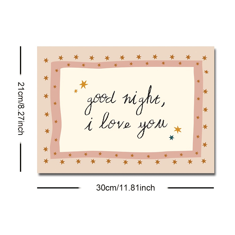 E-shop 2D Flat, 2D Flat, 2D FLAT . Ungerahmtes ", ich liebe dich" Kinderzimmer Zitat Leinwand Poster Niedlicher skurriler Kinderzimmer Wandkunst Druck