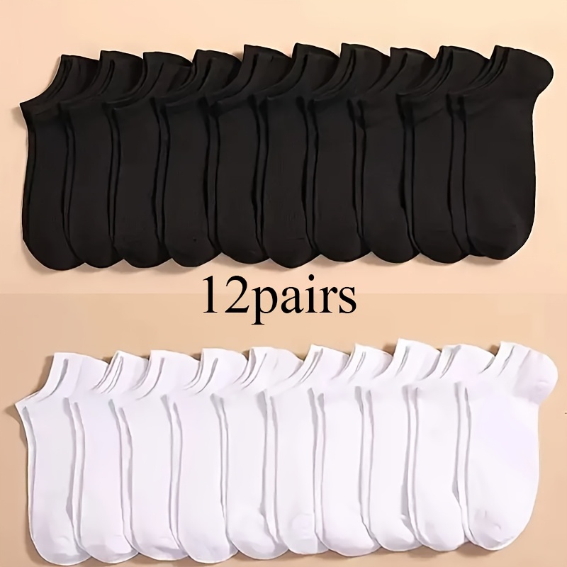 TEMU 12 Pairs Of Unisex Low-cut Boat Socks In Solid Colors For , Suitable For And, Disposable Short Socks., For Teenager, For Teenager