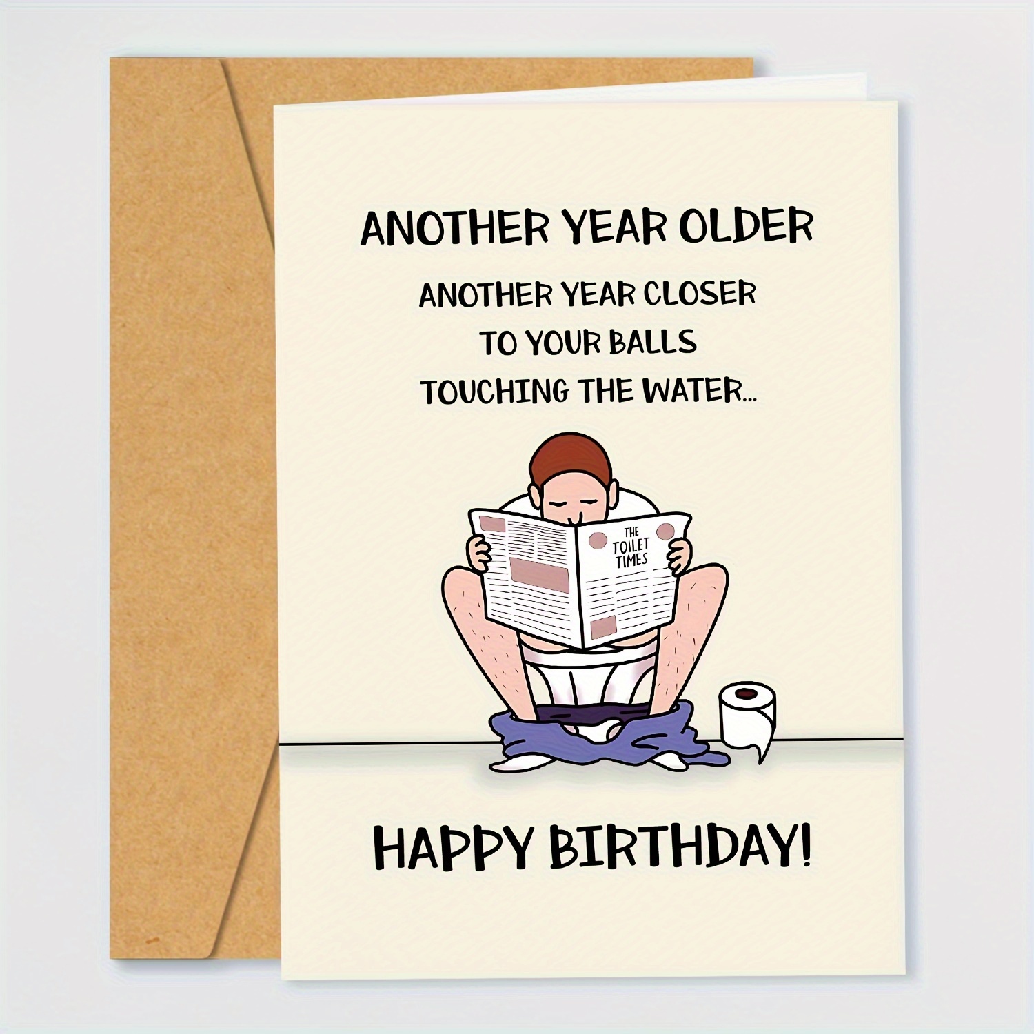 

1pc, Funny Birthday Card For Him Husband Boyfriend, Snarky Birthday Card For Dad Brother, 30th 40th 50th 60th 70th 80th Birthday Greeting Card, Old Age Birthday Card With Envelope