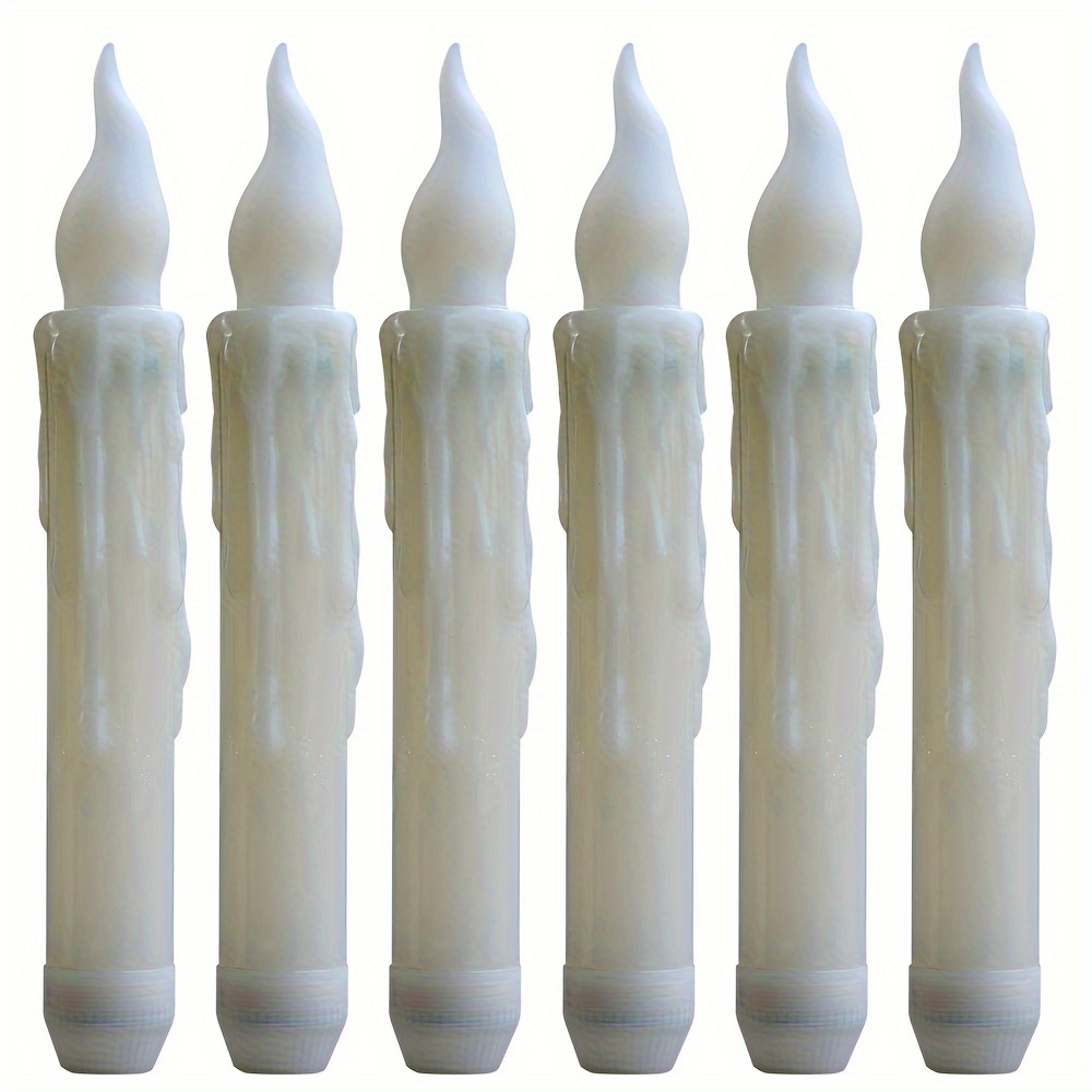 6pcs Halloween Led Candle Atmosphere Lights | Battery-powered Flickering Flame | Bedroom/living Room/party Decor | Atmosphere Setup | Creative Halloween Gift Idea