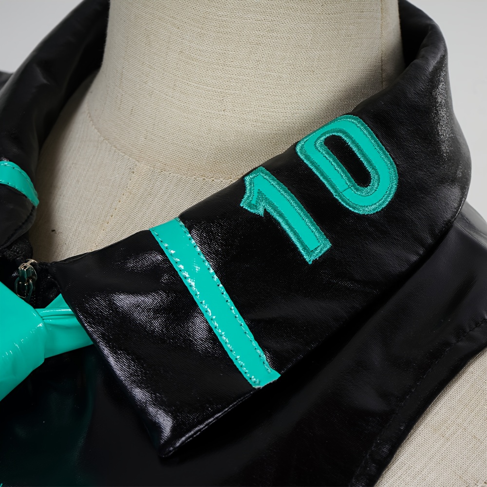 Miku Cosplay blue and black patent fabric 13 piece suit to future uniform suit virtual singer girl party diffuse display anime character Halloween play costume