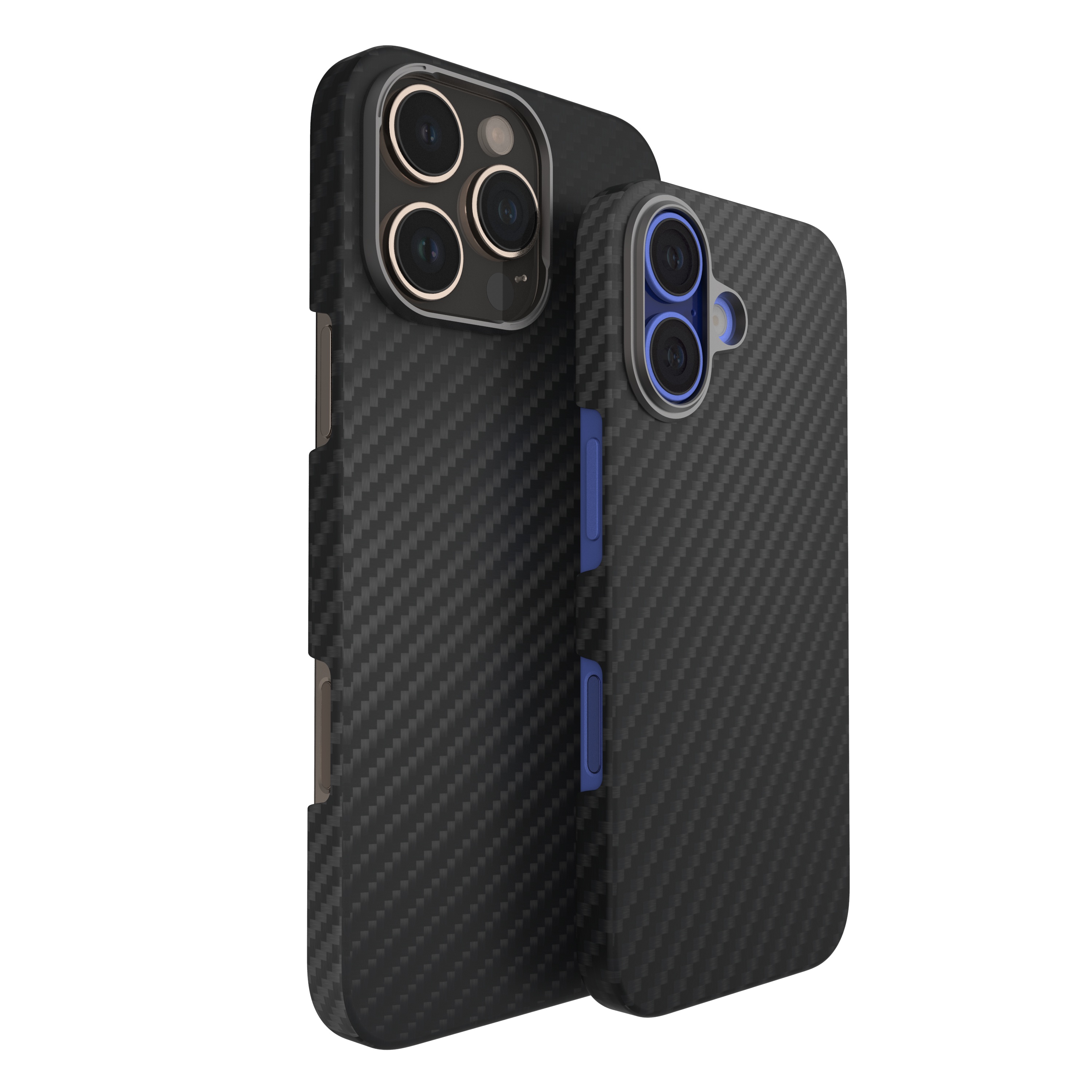 KU XIU Aramid Fiber for Iphone 16 Series 16/16Plus/16 Pro/16 Pro Max Case, Compatible with Magnet, Slim & Light Case for Iphone 16 Pro, Case-Less Touch Feeling, Black/Grey (Twill)