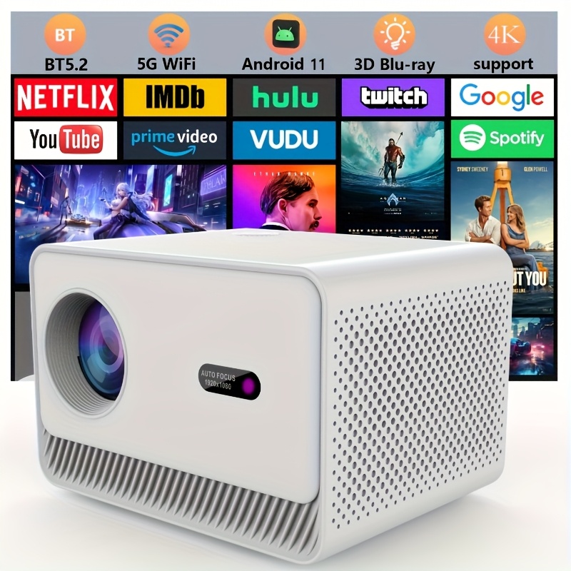 TEMU 2025 11 Projector With 6 & Bt 5.0, 720p Support, Auto Keystone Correction, Long-lasting Operation, Compatible With , , Gaming Consoles,